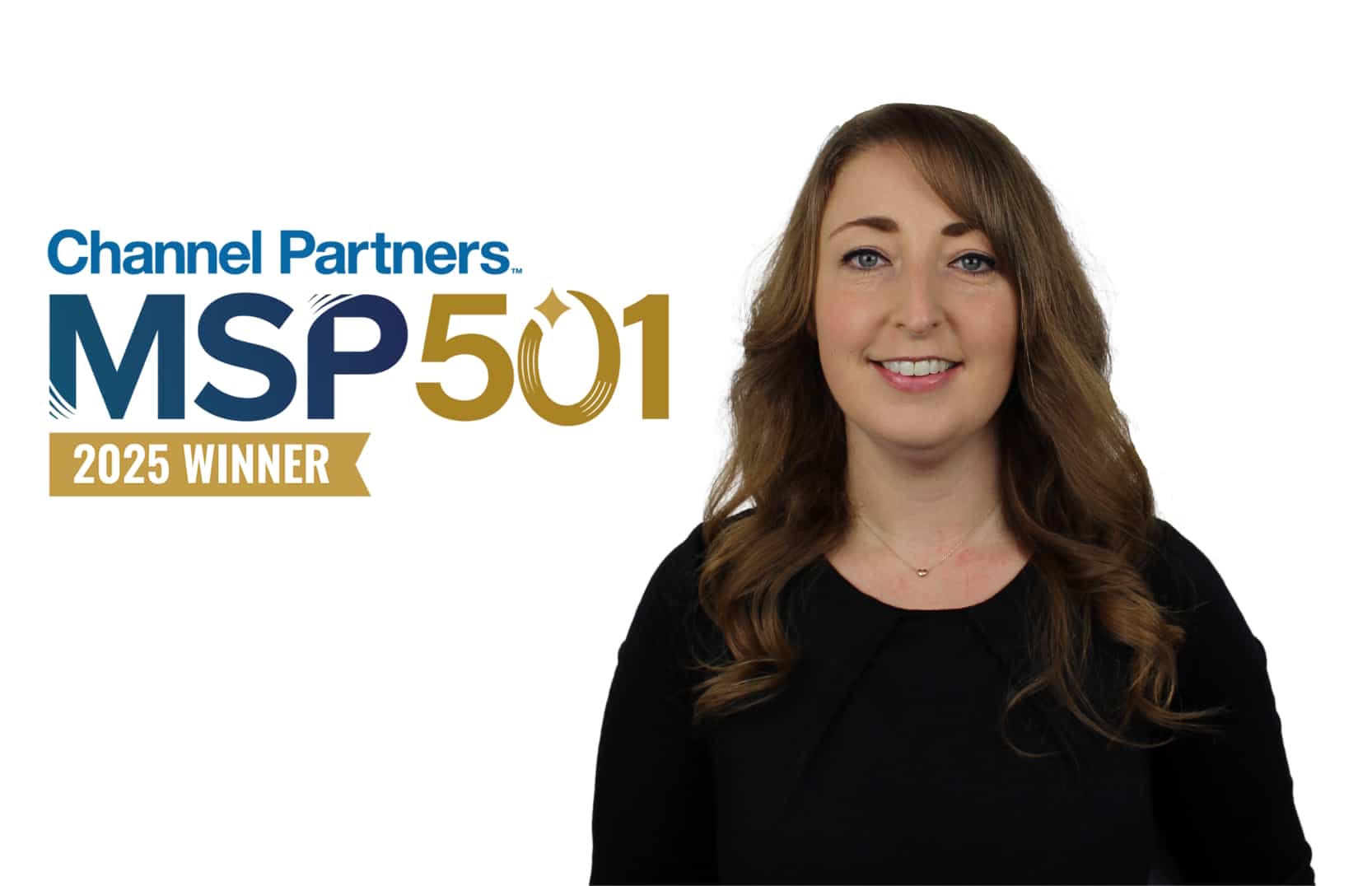 A photograph of Fiona Major, Operations Director at Systemagic, against a white background with the MSP501 logo next to her.