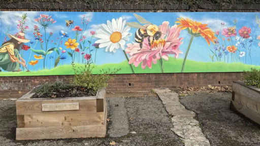 A quiet corner of Trowbridge Railway Station has been transformed into a celebration of pollinators. 