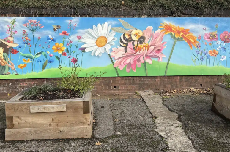 A quiet corner of Trowbridge Railway Station has been transformed into a celebration of pollinators. 