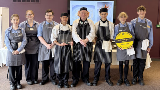 A picture of White Horse restaurant students(from Wiltshire College and University Centre) with their AA rosette