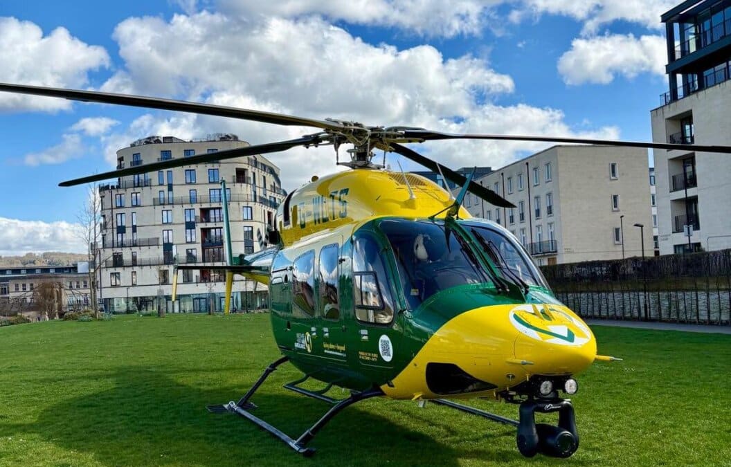 An air ambulance landed in central Bath