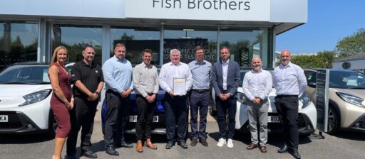 Fish Brothers group photo outside swindon showroom