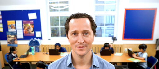 Tom Hooper -CEO and founder Third Space Learning blue shirt