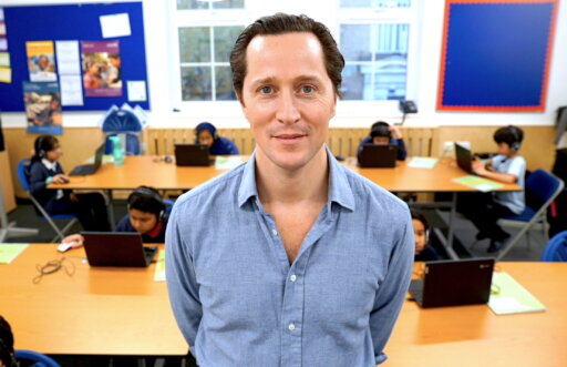 Tom Hooper -CEO and founder Third Space Learning blue shirt