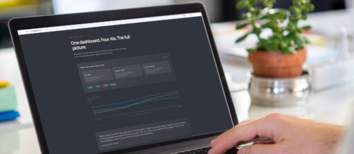 a photo of someone using the ampullai-dashboard-laptop